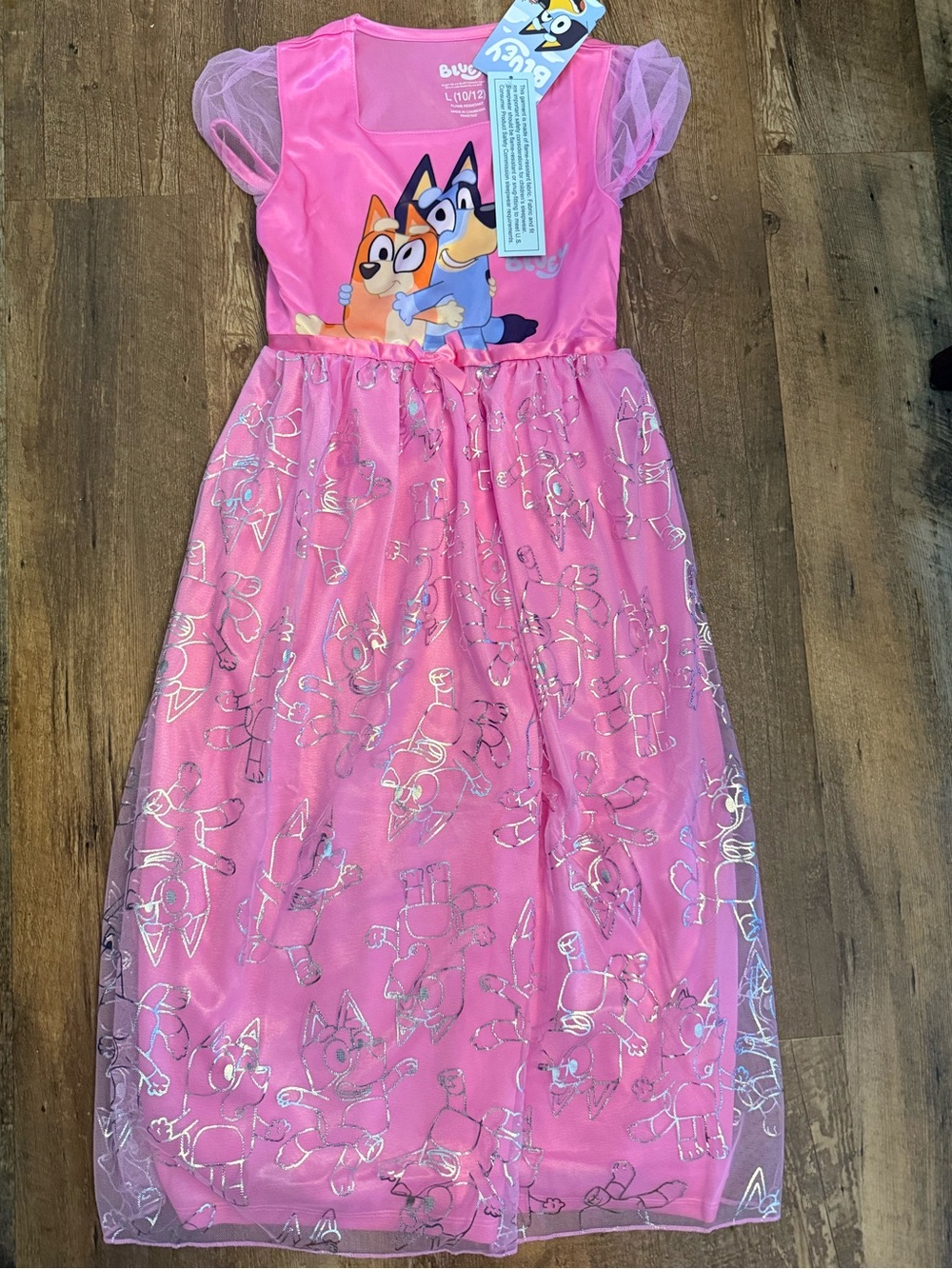 Bluey Pink Tulle Nightgown for Kids